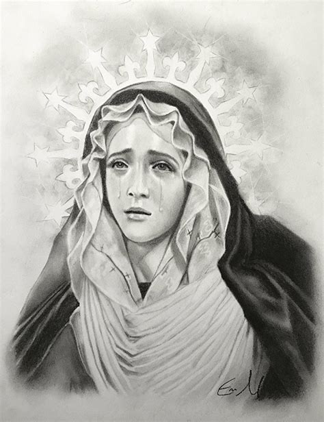 Eric Armusik Work Zoom Blessed Mother Drawing