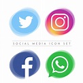 Conjunto de iconos de Vector de redes sociales 668764 Vector en Vecteezy