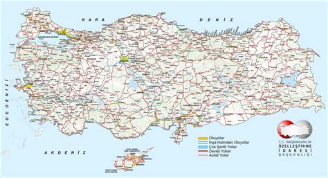 Yeni Türkiye Karayolları Haritası - Kısa Bilgiler