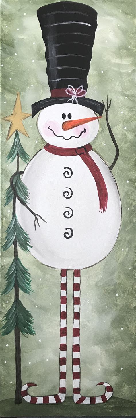 Vintage Snowman Pinots Palette Painting