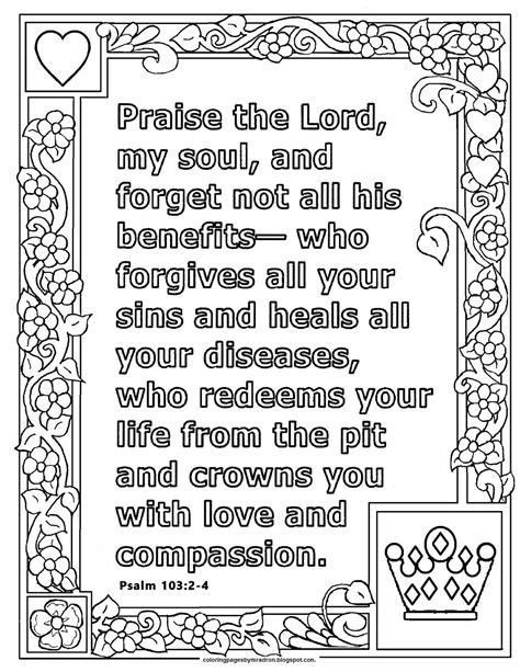 Coloring Pages For Kids By Mr Adron Free Psalm 1032 4 Print And
