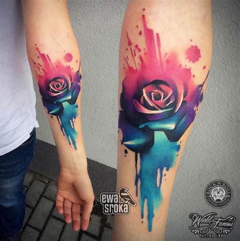 Abstract Watercolor Rose Tattoo By Ewa Sroka Finger Tattoos Body Art