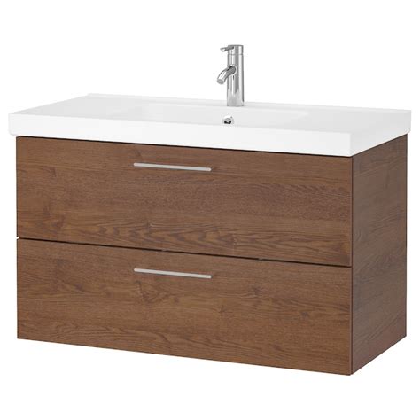 The bathroom is associated with the weekday morning rush, but it doesn't have to be. GODMORGON / ODENSVIK Wash-stand with 2 drawers - brown ...