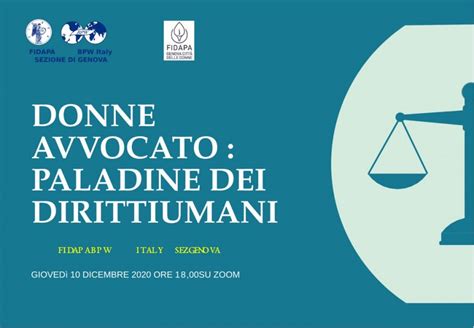 Donne Avvocato Paladine Dei Diritti Umani Webinar Fidapa Distretto Nord Ovest