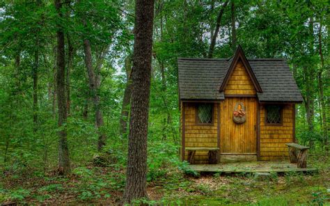 Tiny House In The Forest Full Hd Wallpaper And Background Image