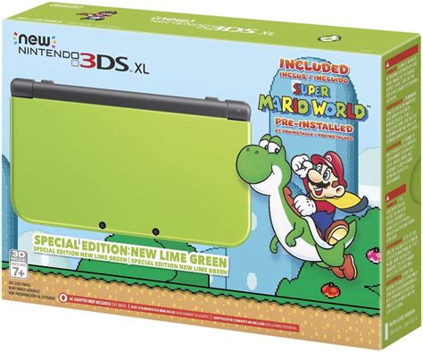 Nintendo 3ds Xl Special Edition Lime Green With Super Mario World Game