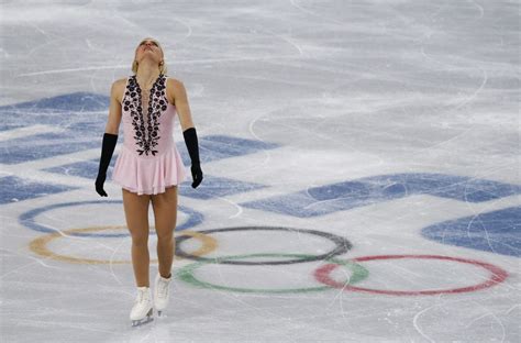 Viktoria Helgesson Performs In The Womens Figure Skating 2014 Sochi