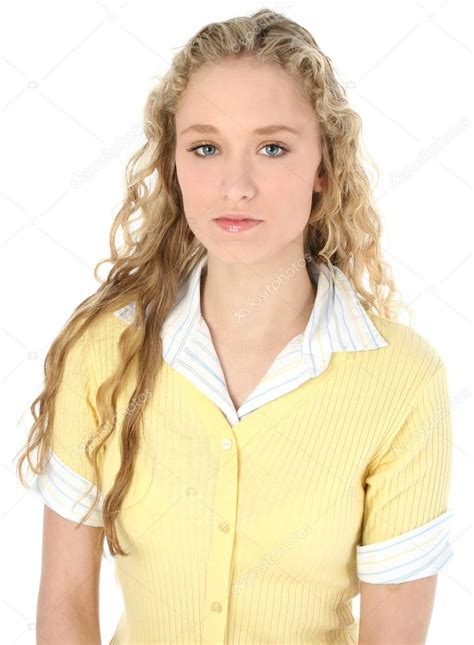 Beautiful Teen Girl With Long Curly Blonde Hair — Stock Photo © Duplass