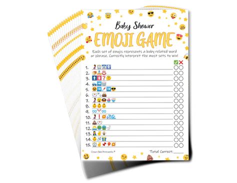 Buy Baby Shower Games Emoji Pictionary Baby Shower Game Pack Of
