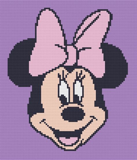 Minnie Mouse Head C2c Graph And Written Pattern Etsy