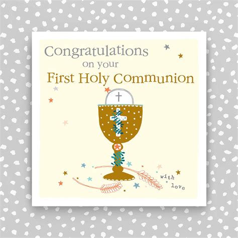 First Holy Communion Card Congratulations On Your Holy Etsy Uk