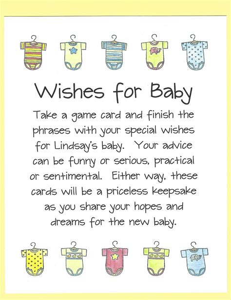Wishes For Baby Shower Game Easy Baby Shower Games Couples
