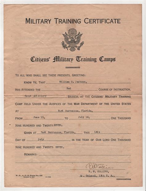 Robert Lukes Genealogy Notes Wo Jackson Training At Citizens Military Training Camps In