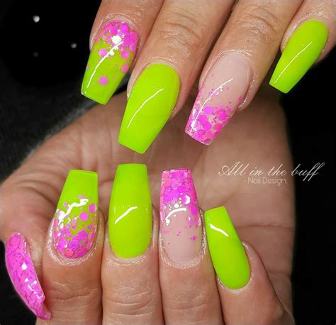 Neon Nails Dope Nails Swag Nails Pink Nails Glitter Nails Cute