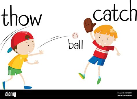 Boys Throwing And Catching Ball Stock Vector Image And Art Alamy
