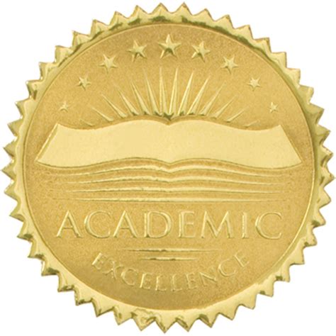 Academic Excellence Embossed Gold Foil Certificate Seals In 2022