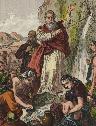 Moses Striking The Rock Stock Image Look And Learn