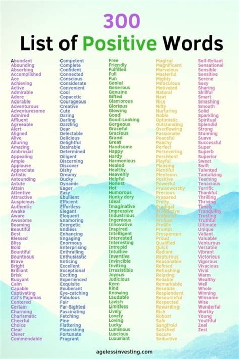 This means deft or quick on your. 1,000+ Positive Words to Write the Life You Want | Ageless ...