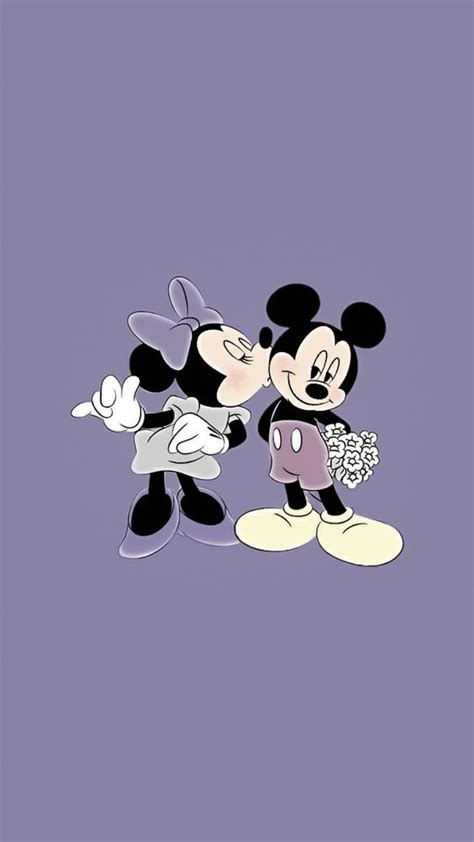 Mickey And Minnie Mouse Wallpaper With Purple Background
