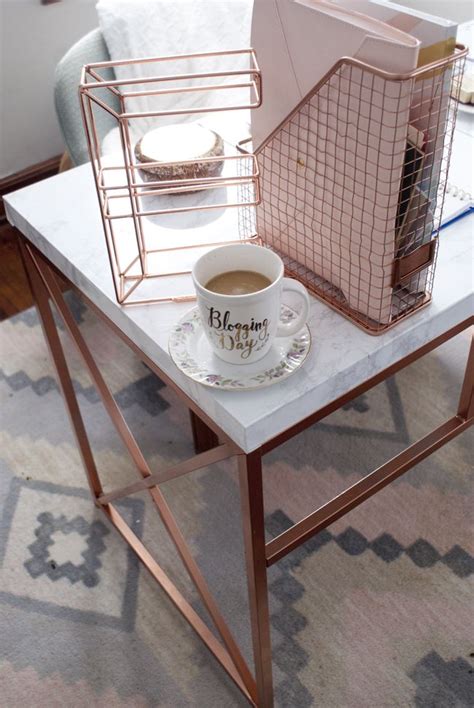 Office Space Details Rose Gold Marble Desk Rose