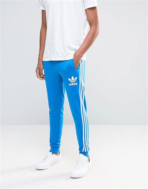 Adidas Originals Cotton Trefoil Joggers Ay7781 In Blue For Men Lyst
