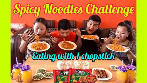2pm Akabare Veg 🌶 2x Spicy Noodles Challenge 🔥 Eating With 1 Chopstick 2020 Youtube