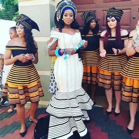 Beautiful Shweshwe Bridesmaids Traditional Wedding Dresses On Stylevore