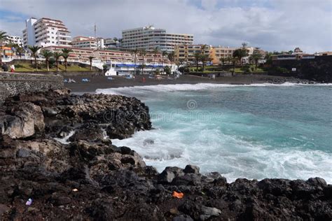 volcanic rocks and black sand beaches on the edge of the atlantic in santiago del teide