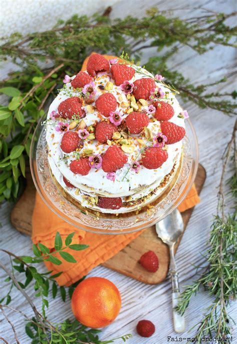 Naked Cake vegan à indice glycémique bas à l orange et à la framboise