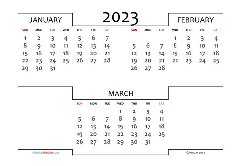 January Calendar 2023 Printable Cute Mobila Bucatarie 2023