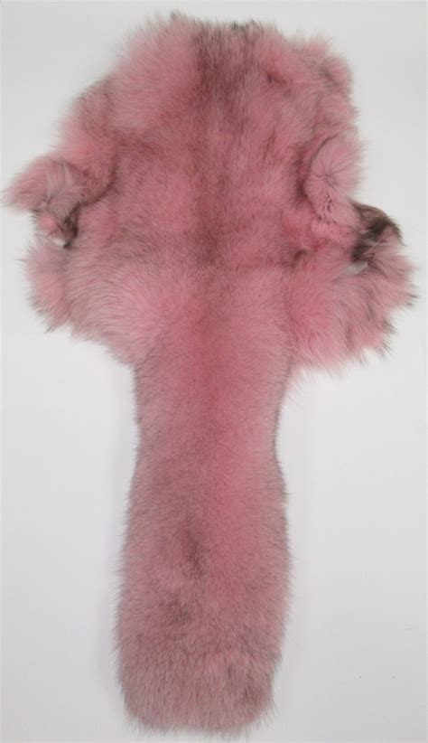 Beautiful Unique Silky Soft Center Part Of Dyed Genuine Pink Fox Pelt