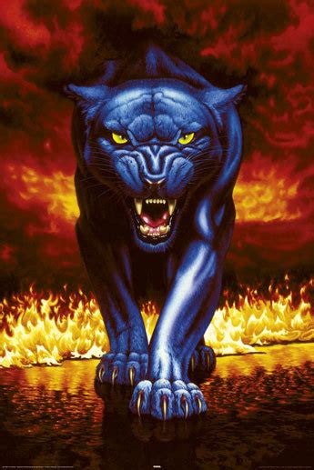 Black Panther Fire Maxi Paper Poster