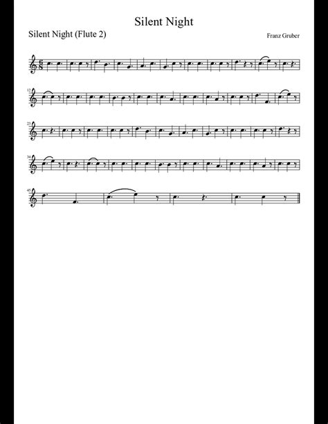 Silent Night Flute 2 Sheet Music Download Free In Pdf Or