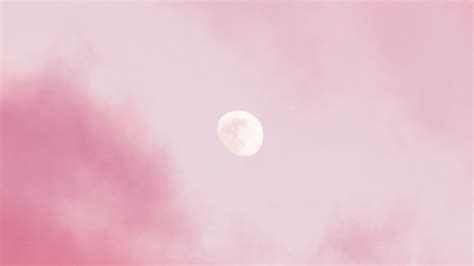 Wallpaper Moon Clouds Pink Sky Hd Picture Image