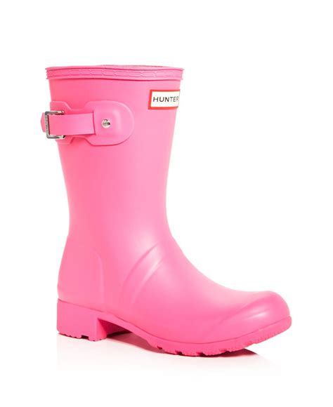 Hunter Womens Original Tour Packable Short Rain Boots In Pink Lyst