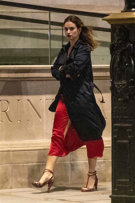 The captain america star and the mamma mia 2 leading lady were seen out and about in london over the. Lily James stuns in a red dress during a night out with ...