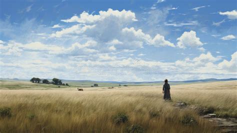 Expansive Midwest Grassland A Whistlerian Tribute To Andrew Wyeth