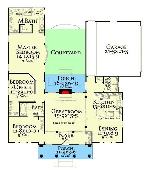 The curved house is a modern residence with distinctive lines. Plan 62054V: Graceful Southern House Plan with Courtyard ...