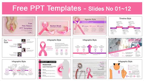 Breast Cancer Pink Ribbon Powerpoint Templates For Free