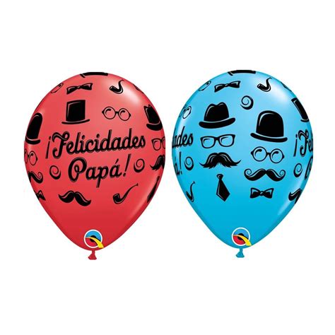 Queridos papás de todo el mundo: Set 25 Globos de Látex Felicidades Papá 27 cm | My Karamelli