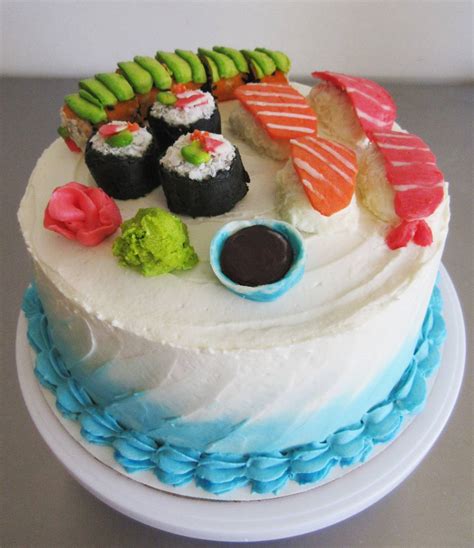 Homemade Sushi Cake All Decorations Were Made Out Of Cake Buttercream