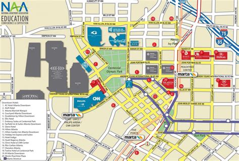 Map Of Downtown Atlanta Ga Washington State Map