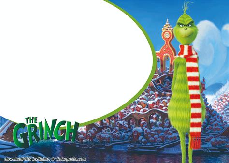 An adorable invitation template for the upcoming baby shower. Free Printable The Grinch Invitation Template ...