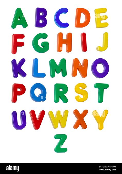 A Colourful Alphabet Made Up Of Plastic Letters Stock Photo Alamy