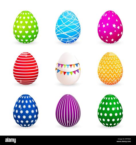 Colorful Easter Eggs Set Vector Illustration Stock Vector Image And Art