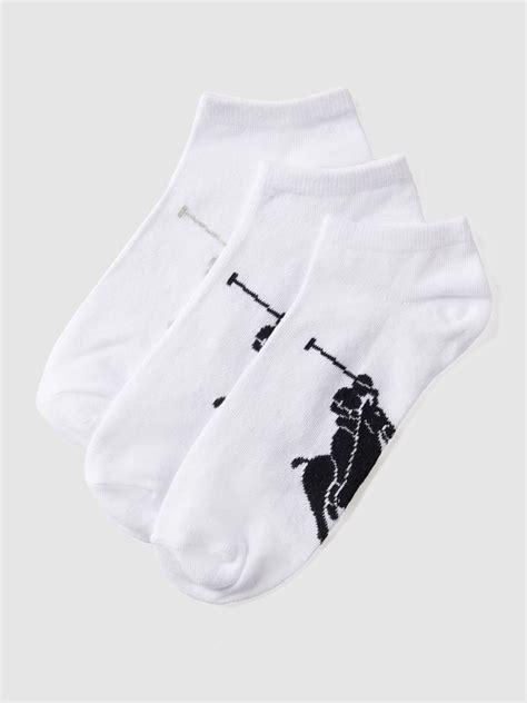 polo ralph lauren underwear sneakersokken met logomotief in een set van 3 paar in wit online