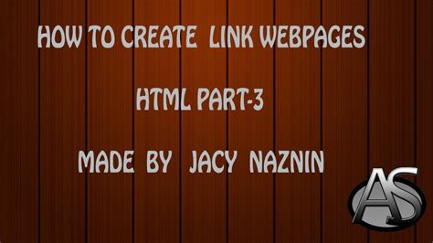 How to Create Link webpages by html ( Part -3) - YouTube