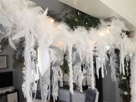 Feather Garland Made With White Lights White Boas Various Yarns