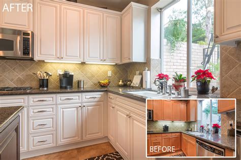 With cabinet refacing, we apply the same great coating process to your cabinet boxes, plus we install brand new cabinet doors to give your kitchen, bath or laundry room an entirely new look and feel. Kitchen Cabinet Refacing in Sun City, Arizona 85373
