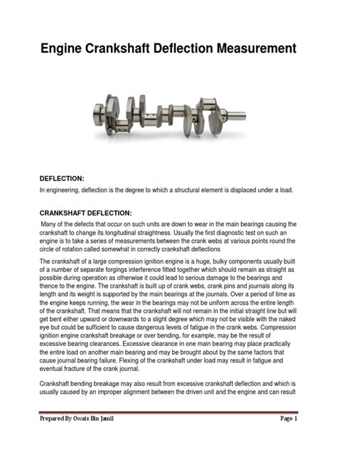 Crankshaft Deflection Bearing Mechanical Mechanical Engineering